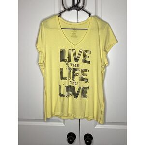 Ladies Life Is Good‎ Live the Life You Love" fitted cap sleeved tee shirt XL